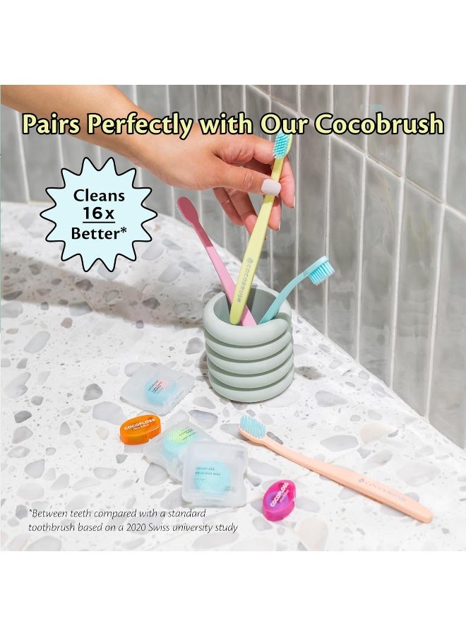 COCOFLOSS Coconut-Oil Infused Woven Dental Floss | Assorted Floss Starter Kit | Dentist Designed | Vegan and Cruelty-Free | 8-Week Supply (7 YDs x 4 Units) - Image 4